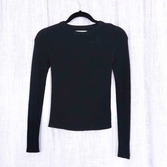 Pull&Bear Black Fitted Longsleeve Knit Sweater - Picture 1 of 4